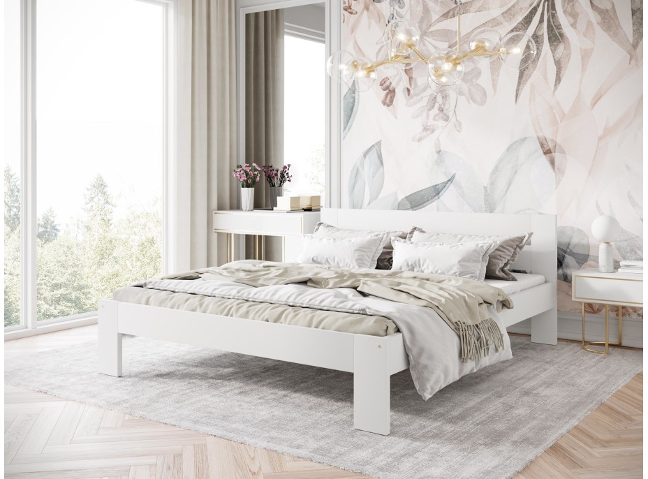 Posteľ z masívu buku MATYLDA 200x160 cm - biela