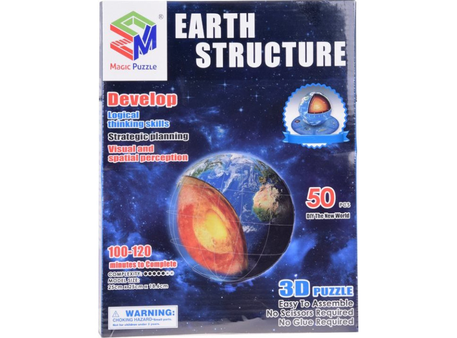 JOKOMISIADA 3D puzzle Planéta Zem - štruktúra 50 dielikov