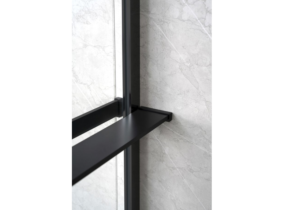 Sapho Polica na walk-in zástenu, 142cm, čierna mat EG1425