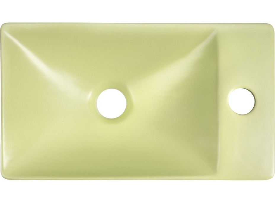 Sapho MARGITHA keramické umývadlo 38x22cm, otvor pre batériu vpravo, pistáciová MGT38223