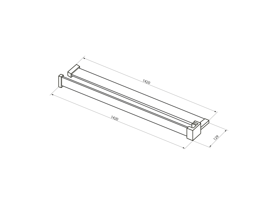 Sapho Polica na walk-in zástenu, 142cm, zlato mat EG1446