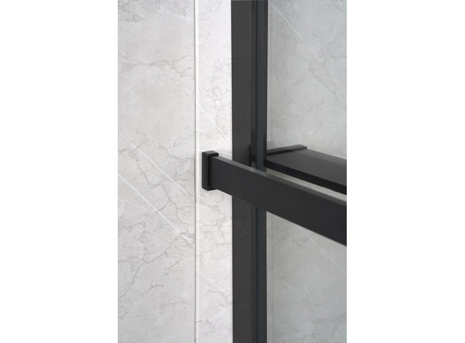 Sapho Polica na walk-in zástenu, 142cm, čierna mat EG1425