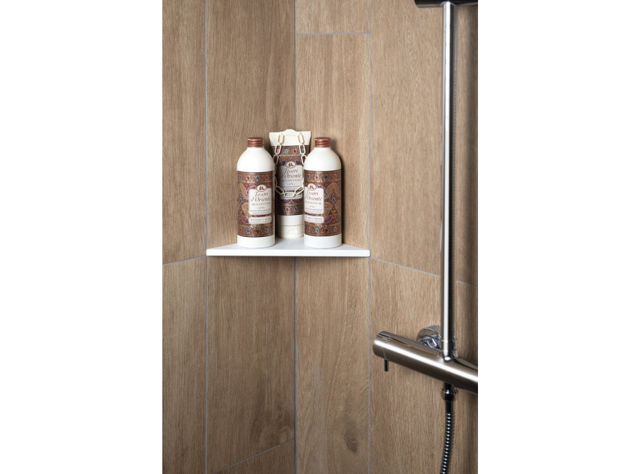 Sapho ABELINE rohová polica rockstone 250x250mm, biela mat AE250-0101