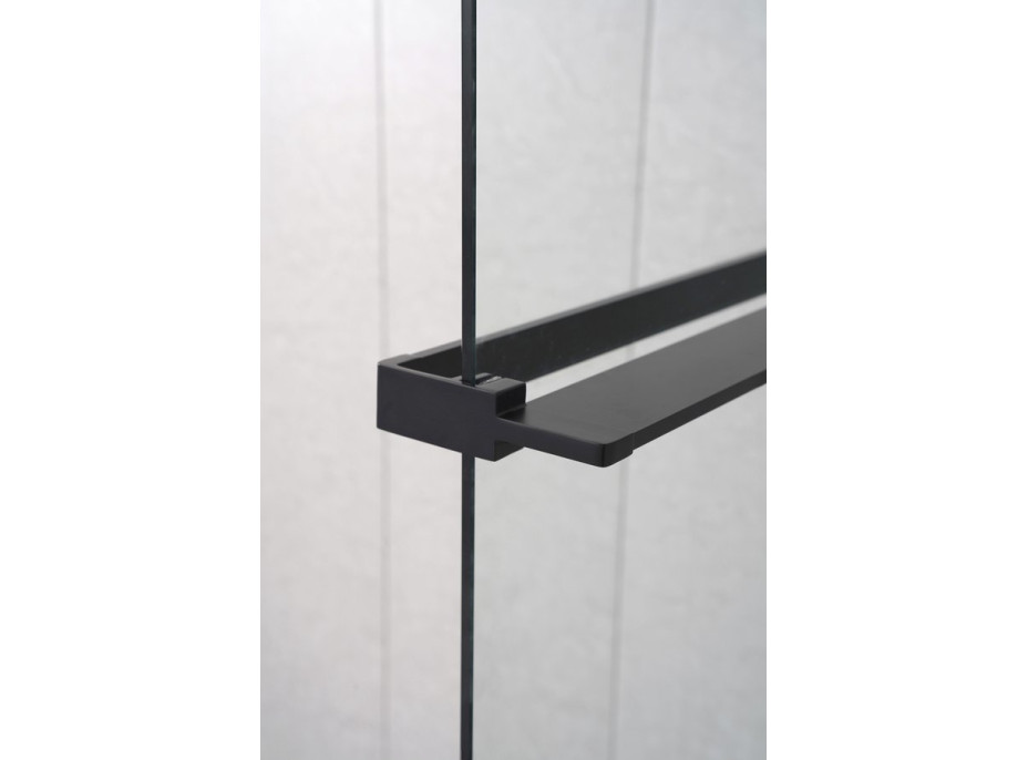 Sapho Polica na walk-in zástenu, 142cm, čierna mat EG1425