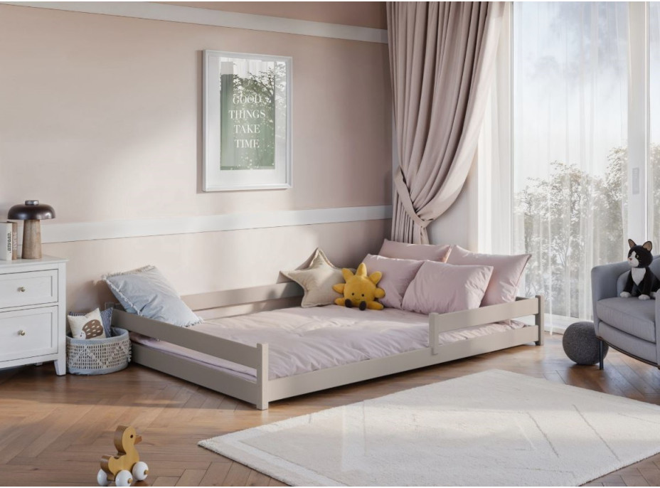 Detská Montessori posteľ z masívu borovice ALICE - 200x140 cm - KAŠMÍROVÁ
