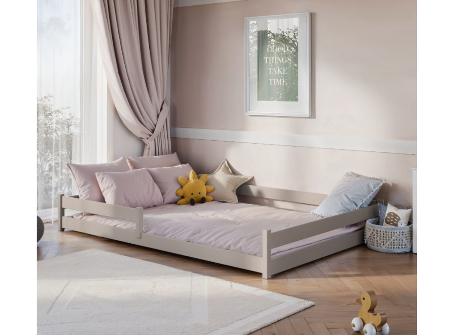 Detská Montessori posteľ z masívu borovice ALICE - 200x140 cm - KAŠMÍROVÁ