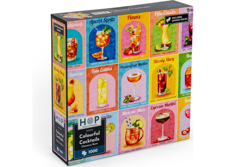 HOP Puzzle Farebné koktaily 1000 dielikov