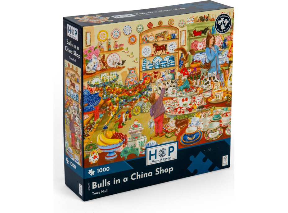 HOP Puzzle Býci v obchode s porcelánom 1000 dielikov