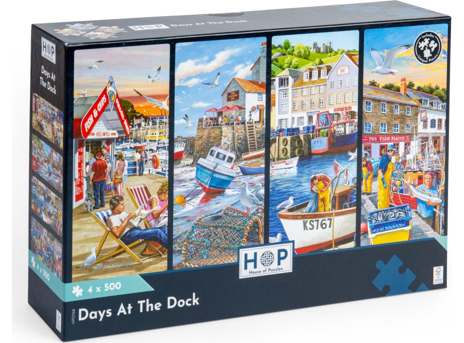HOP Puzzle Dni v prístave 4x500 dielikov