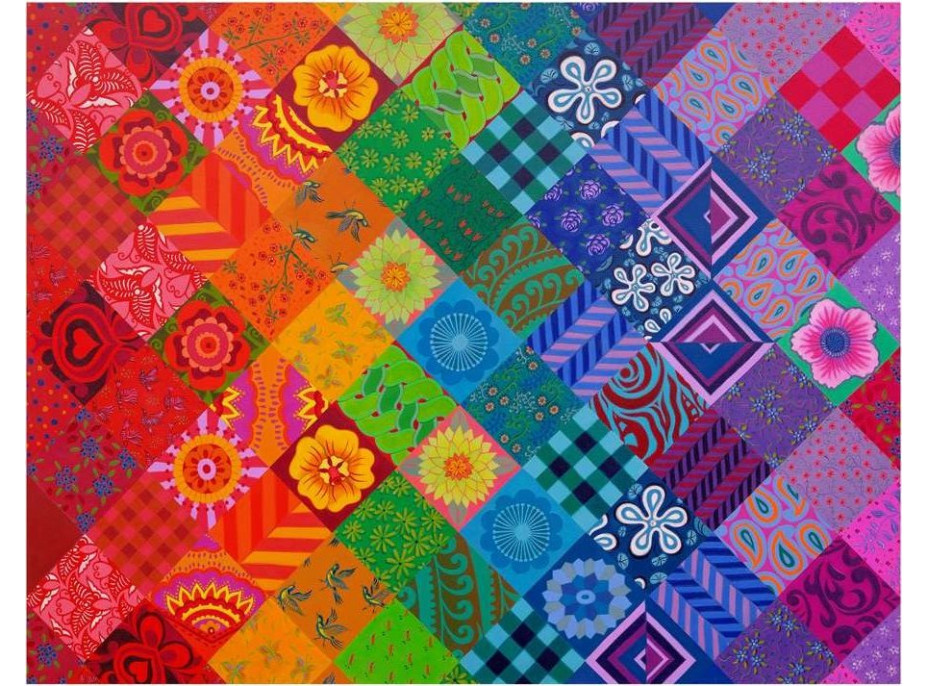 HOP Puzzle Patchworková dúha 1000 dielikov