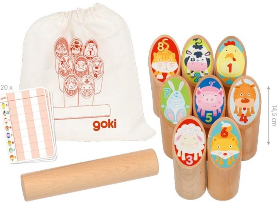 GOKI Vikingská hra Kubb Zvieratká