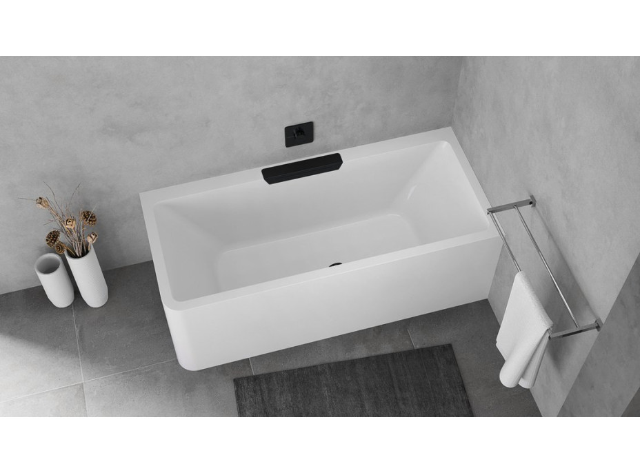 Polysan CASCATA R MONOLITH obdĺžniková vaňa 180x80x60cm, kaskáda čierna 73836MR.102