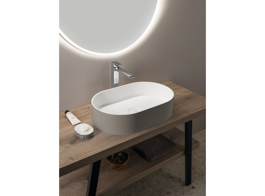 Sapho THIN umývadlo na dosku, Rockstone, 55x35cm, agila/biela mat WN205-43