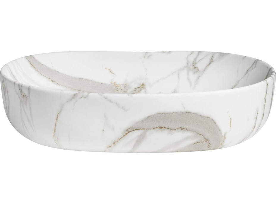 Sapho CALEO keramické umývadlo na dosku, 60x42cm, bianco carrara CA590BC