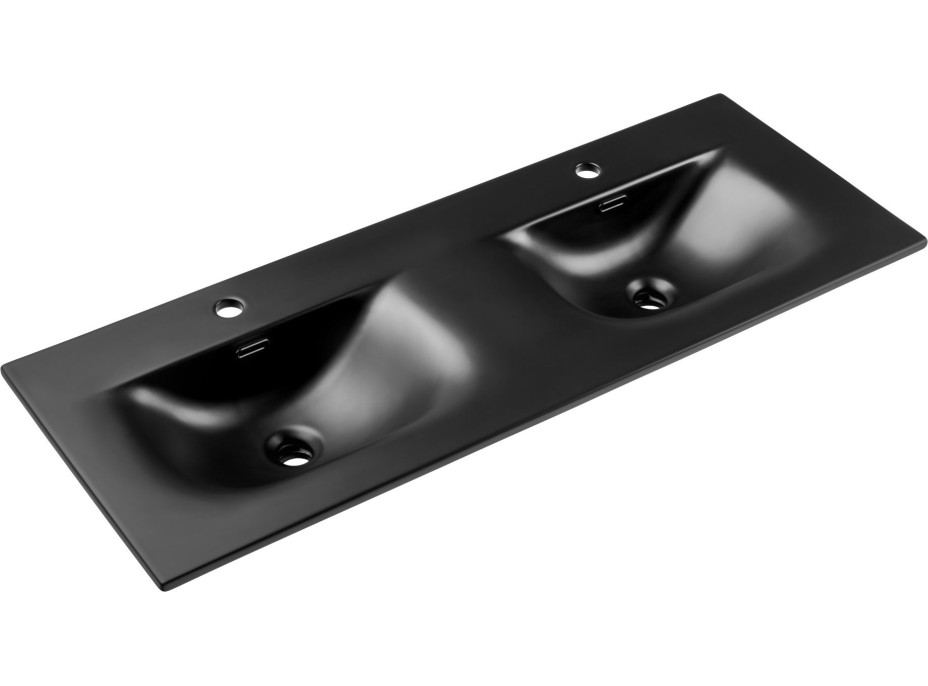 Keramické umývadlo SKY Double 121 cm DP - čierne matné