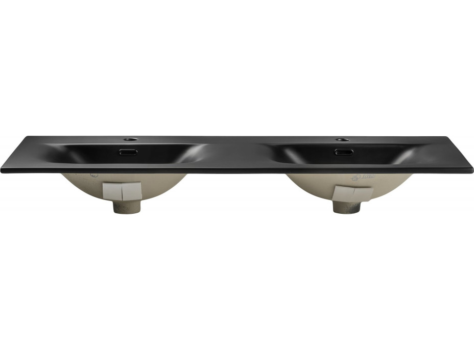 Keramické umývadlo SKY Double 121 cm DP - čierne matné