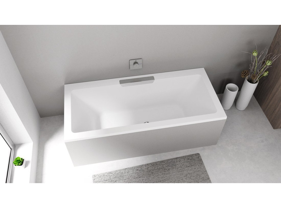 Polysan CASCATA obdĺžniková vaňa 185x85x45cm, kaskáda nerez 73836.100