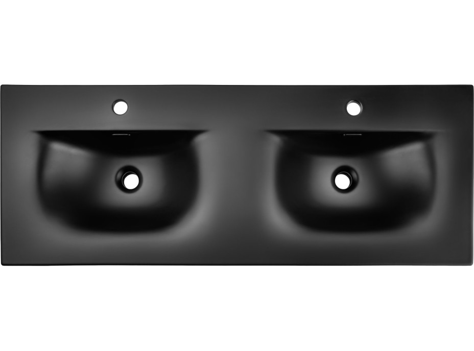 Keramické umývadlo SKY Double 121 cm DP - čierne matné