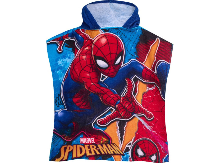 Detská bavlnená osuška s kapucňou SPIDER-MAN 55x110 cm