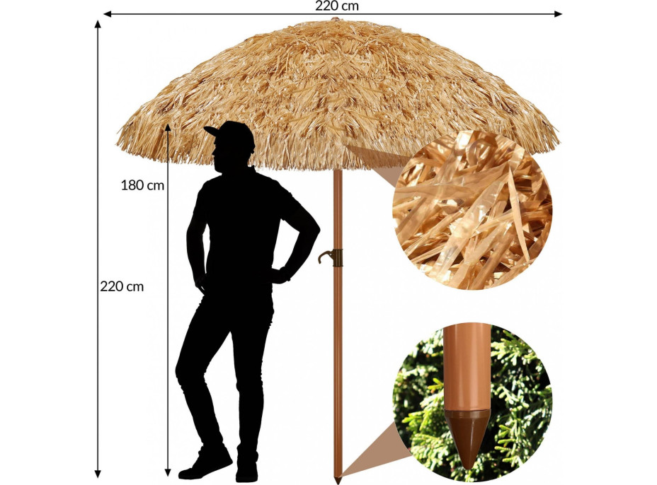 Záhradný slnečník HAWAII 220 cm