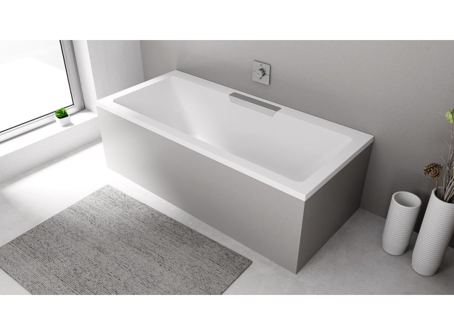 Polysan CASCATA obdĺžniková vaňa 185x85x45cm, kaskáda nerez 73836.100