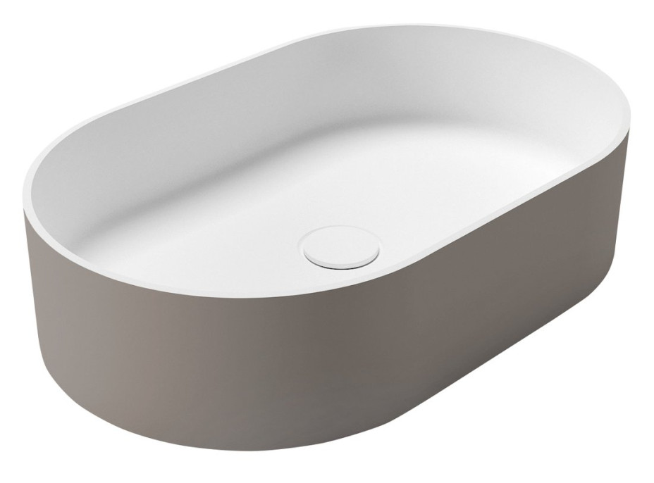 Sapho THIN umývadlo na dosku, Rockstone, 55x35cm, agila/biela mat WN205-43