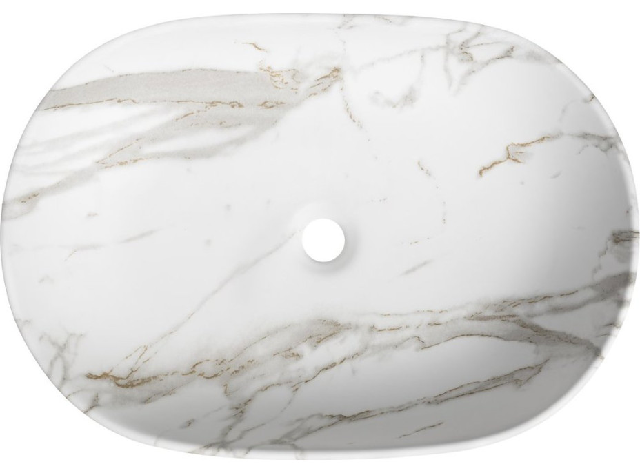 Sapho CALEO keramické umývadlo na dosku, 60x42cm, bianco carrara CA590BC