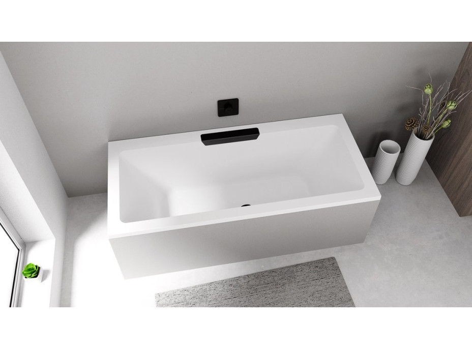 Polysan CASCATA obdĺžniková vaňa 185x85x45cm, kaskáda čierna 73836.102