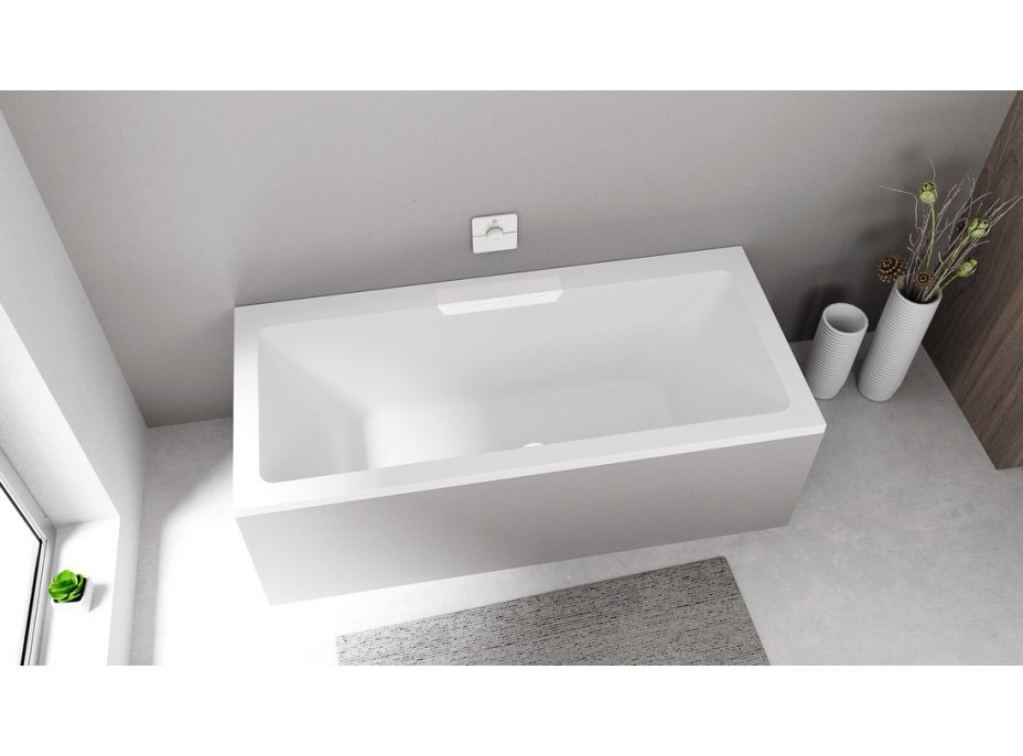 Polysan CASCATA obdĺžniková vaňa 185x85x45cm, kaskáda biela 73836.101