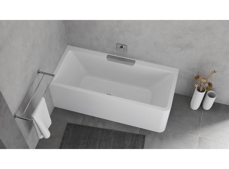 Polysan CASCATA L MONOLITH obdĺžniková vaňa 180x80x60cm, kaskáda nerez 73836ML.100