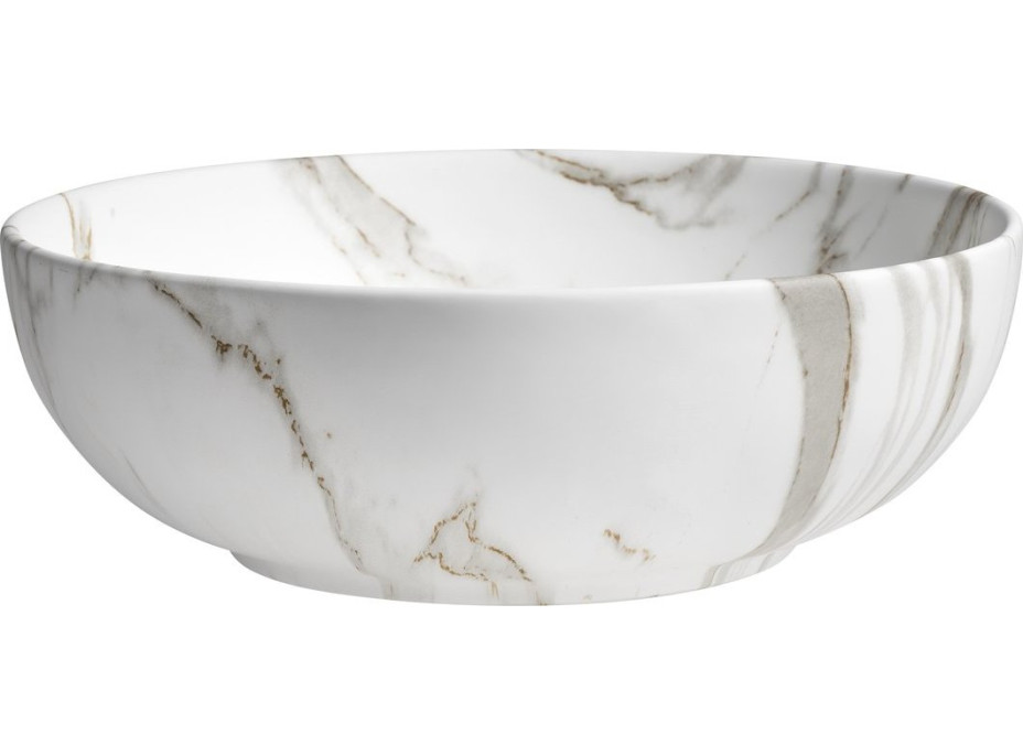 Sapho RONDANE keramické umývadlo na dosku Ø 41cm, bianco carrara AR435BC