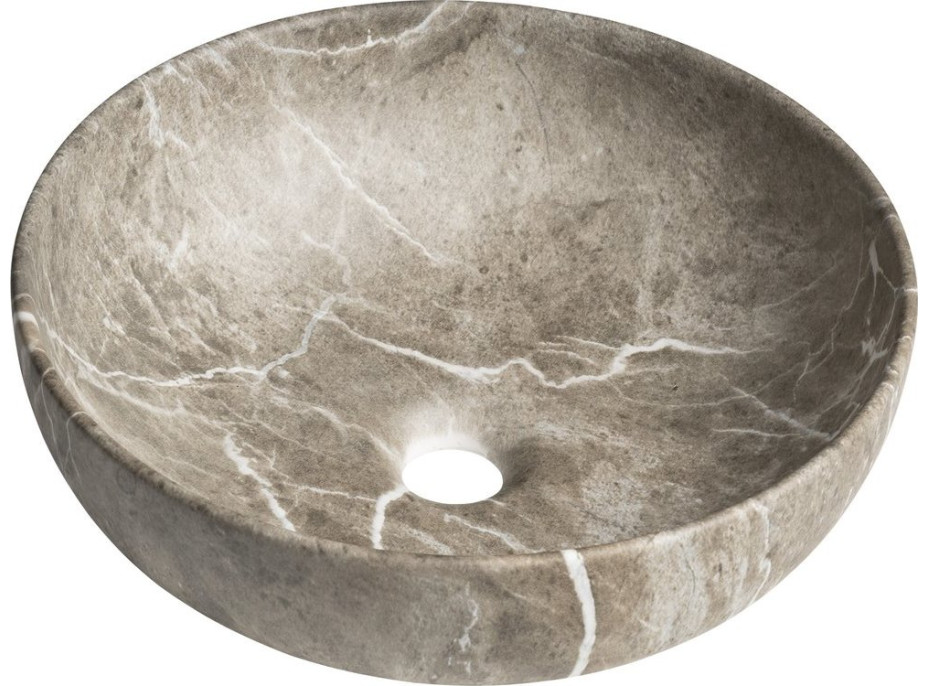 Sapho RONDANE keramické umývadlo na dosku Ø 41cm, breccia mramor AR435BM