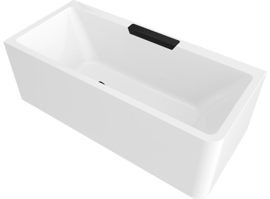 Polysan CASCATA L MONOLITH obdĺžniková vaňa 180x80x60cm, kaskáda čierna 73836ML.102