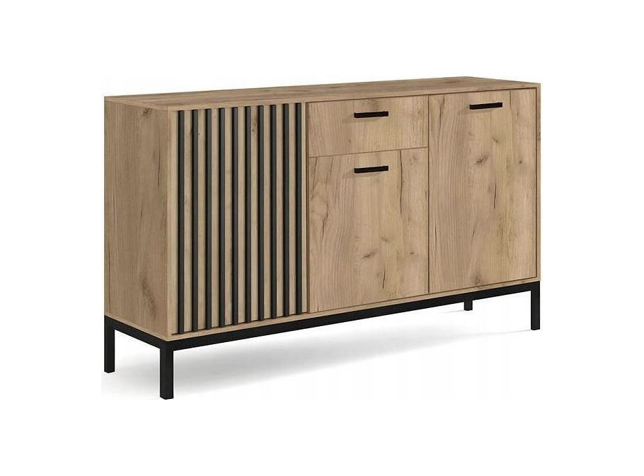 Komoda LAMINO 1 - dub craft/čierna