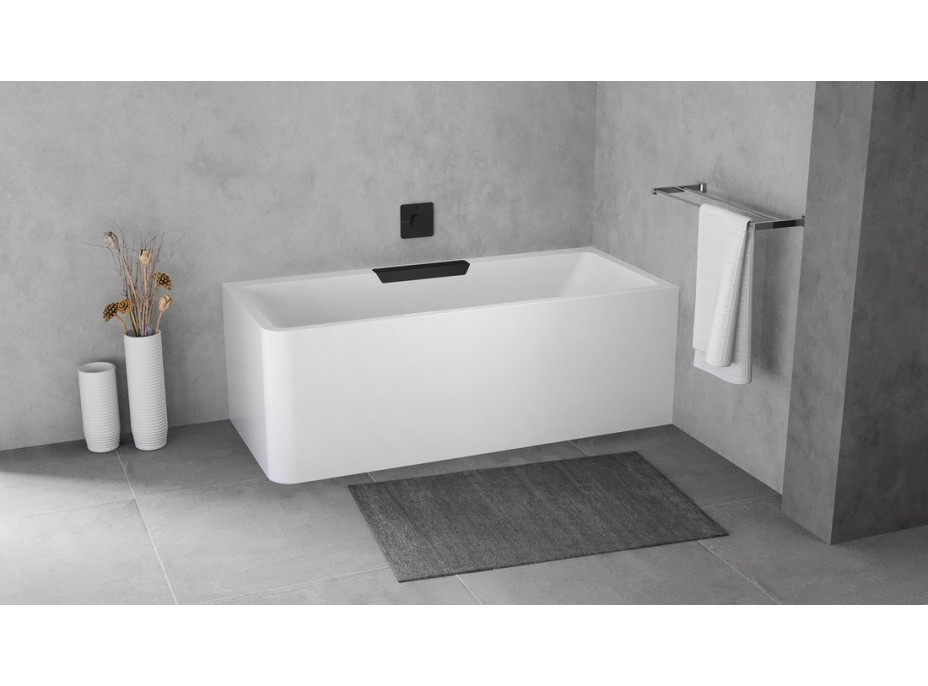 Polysan CASCATA R MONOLITH obdĺžniková vaňa 180x80x60cm, kaskáda čierna 73836MR.102