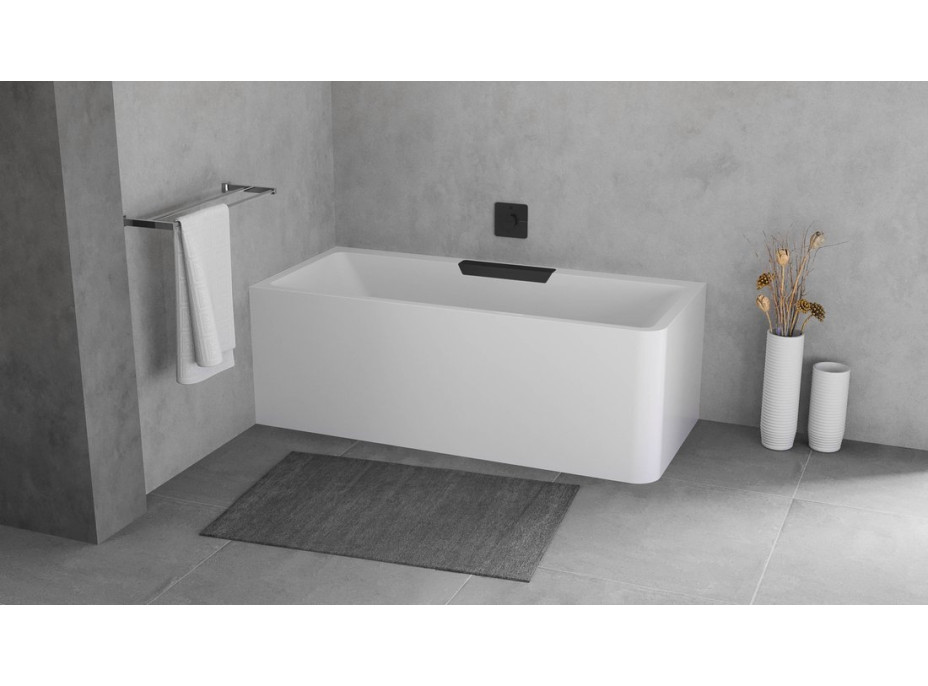Polysan CASCATA L MONOLITH obdĺžniková vaňa 180x80x60cm, kaskáda čierna 73836ML.102