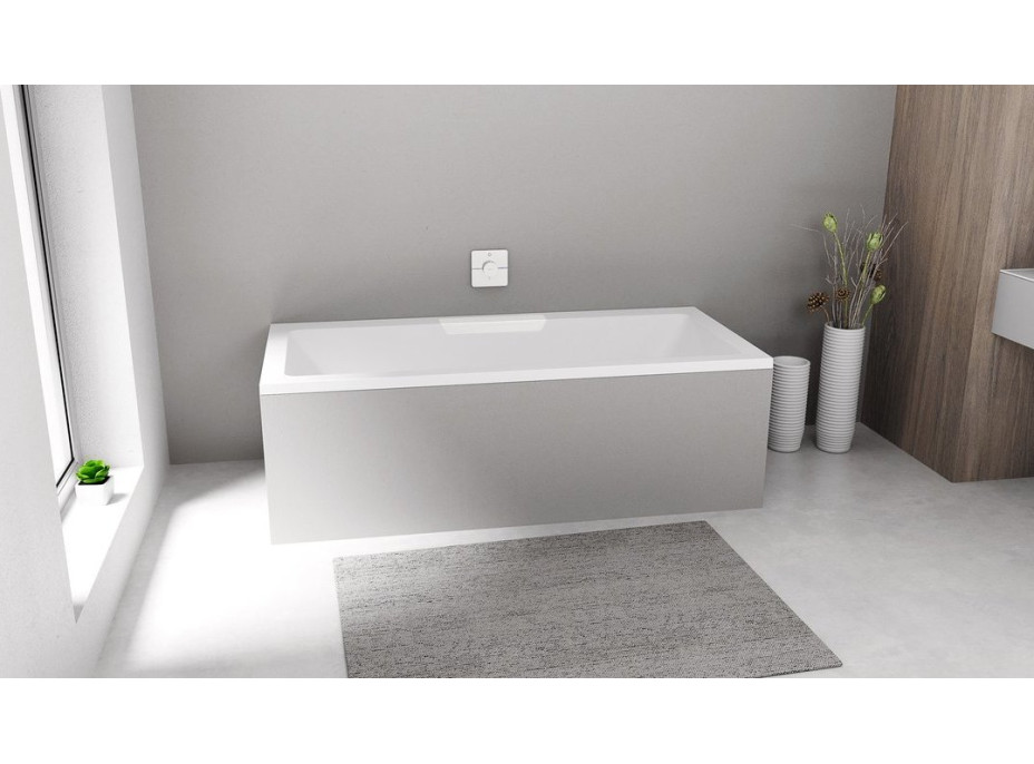 Polysan CASCATA obdĺžniková vaňa 185x85x45cm, kaskáda biela 73836.101