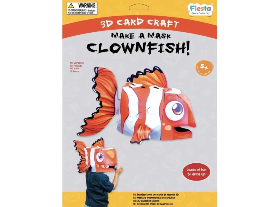 Fiesta Crafts Kreatívna sada 3D maska Klaun očkatý