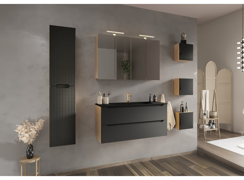 Keramické umývadlo SKY Double 121 cm DP - čierne matné