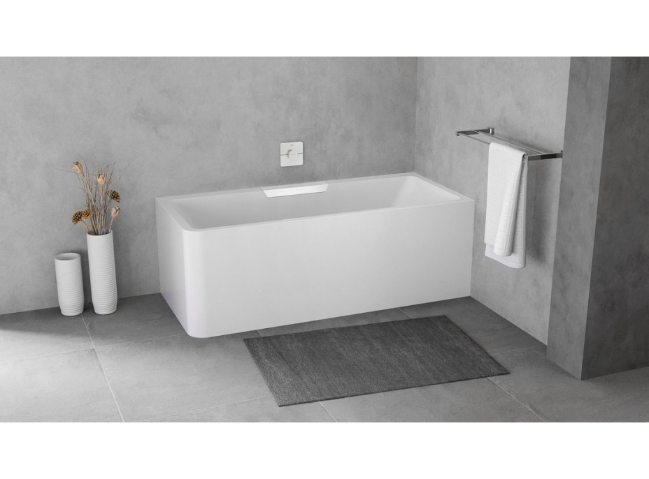 Polysan CASCATA R MONOLITH obdĺžniková vaňa 180x80x60cm, kaskáda biela 73836MR.101