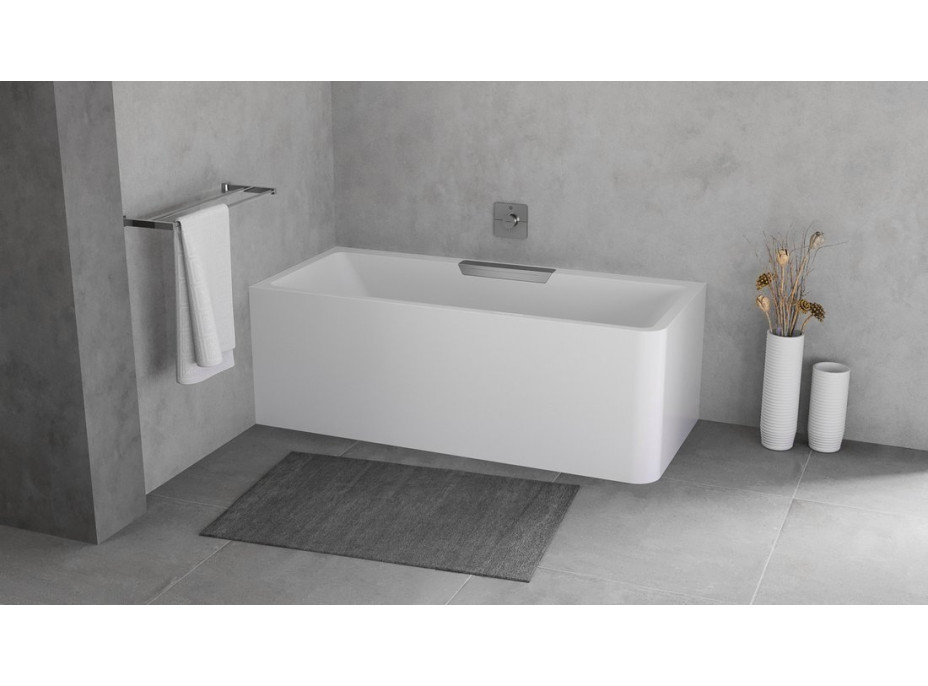 Polysan CASCATA L MONOLITH obdĺžniková vaňa 180x80x60cm, kaskáda nerez 73836ML.100