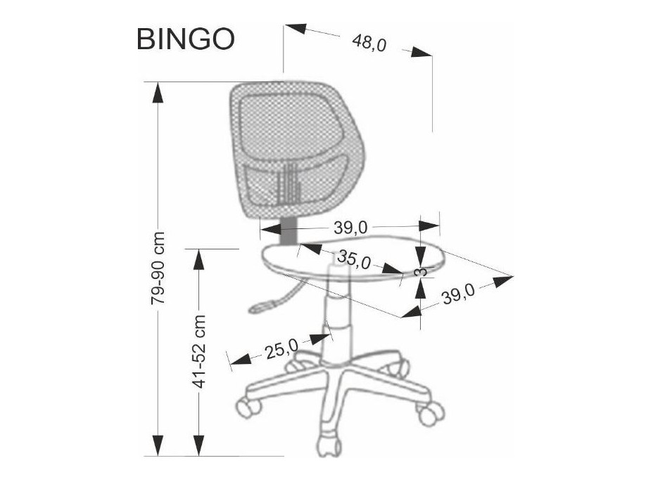 Detská otočná stolička BINGO - Princezná - ružová