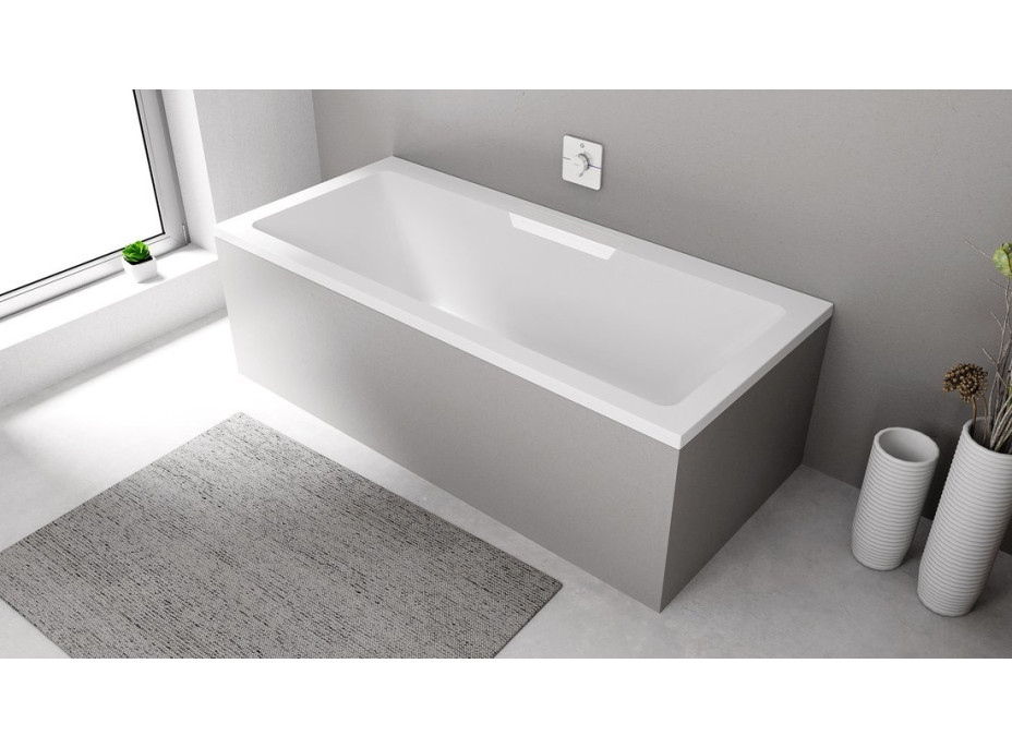 Polysan CASCATA obdĺžniková vaňa 185x85x45cm, kaskáda biela 73836.101