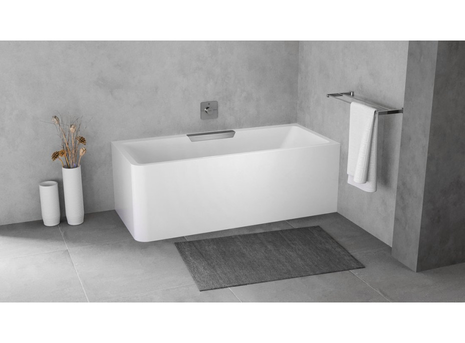 Polysan CASCATA R MONOLITH obdĺžniková vaňa 180x80x60cm, kaskáda nerez 73836MR.100