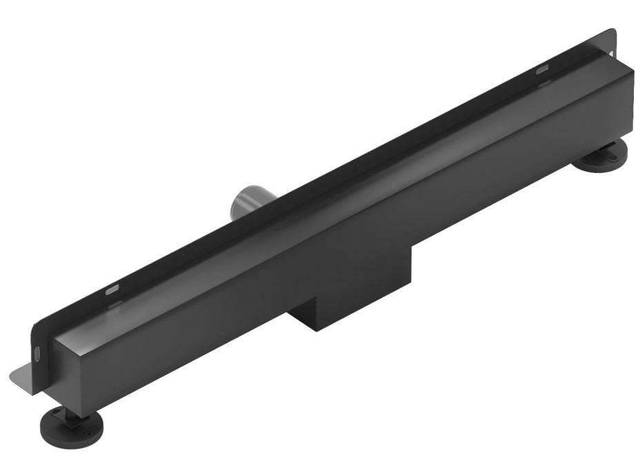 Sprchový žľab do steny MEXEN FLAT WALL 2v1 - čierny matný, 1730120, 120 cm