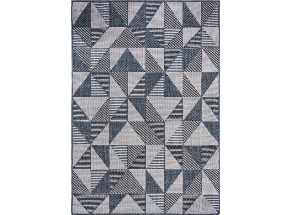 Kusový koberec TOLEDO Geometric - šedý/modrý