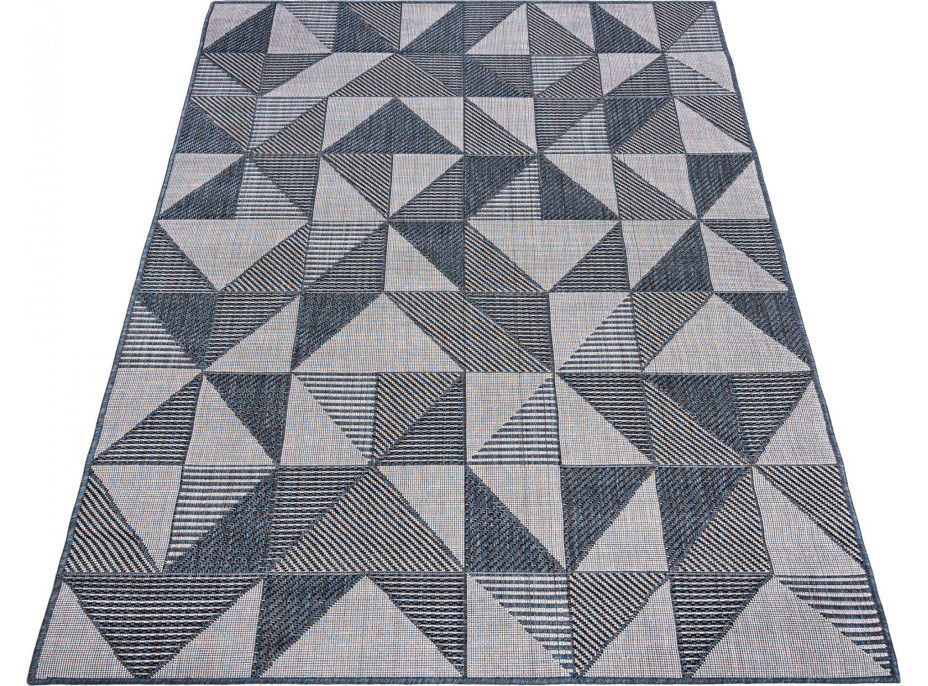 Kusový koberec TOLEDO Geometric - šedý/modrý