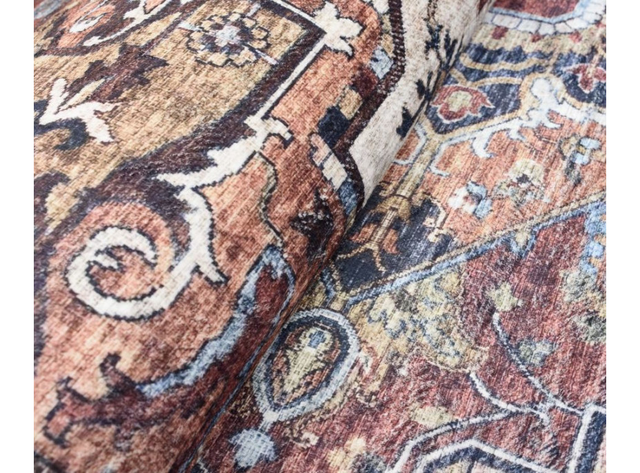 Kusový koberec FLANNEL PRINTED - Ornament - hnedý