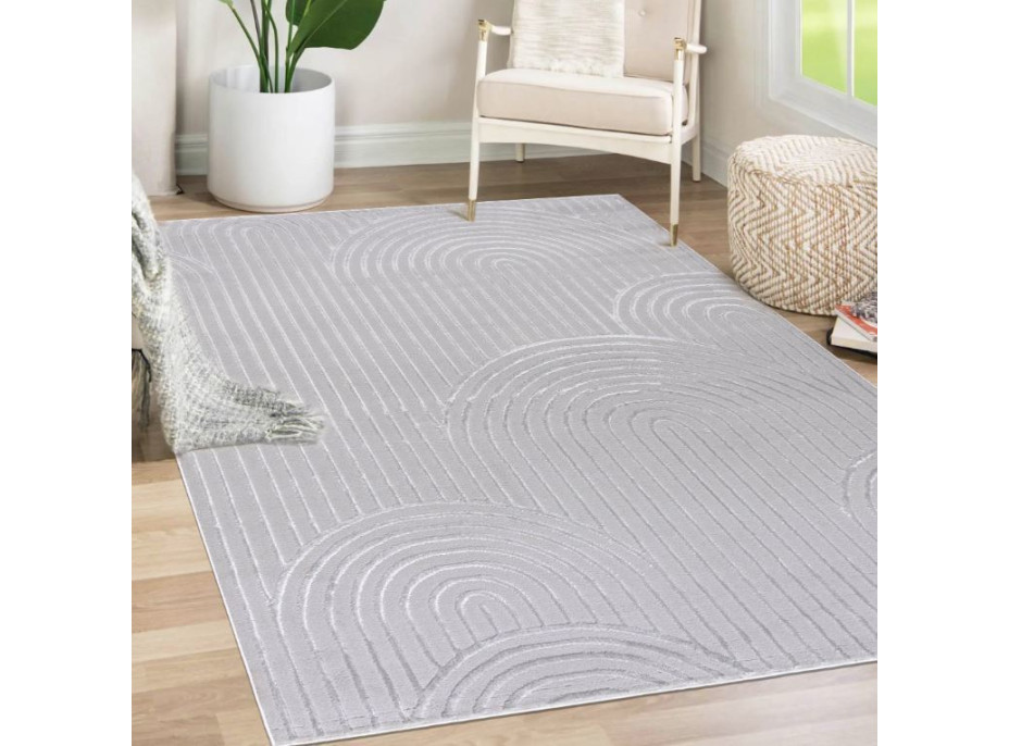 Kusový koberec ELLEN Waves - sivý
