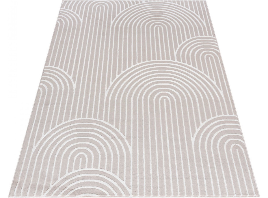 Kusový koberec ELLEN Waves - krémový/biely